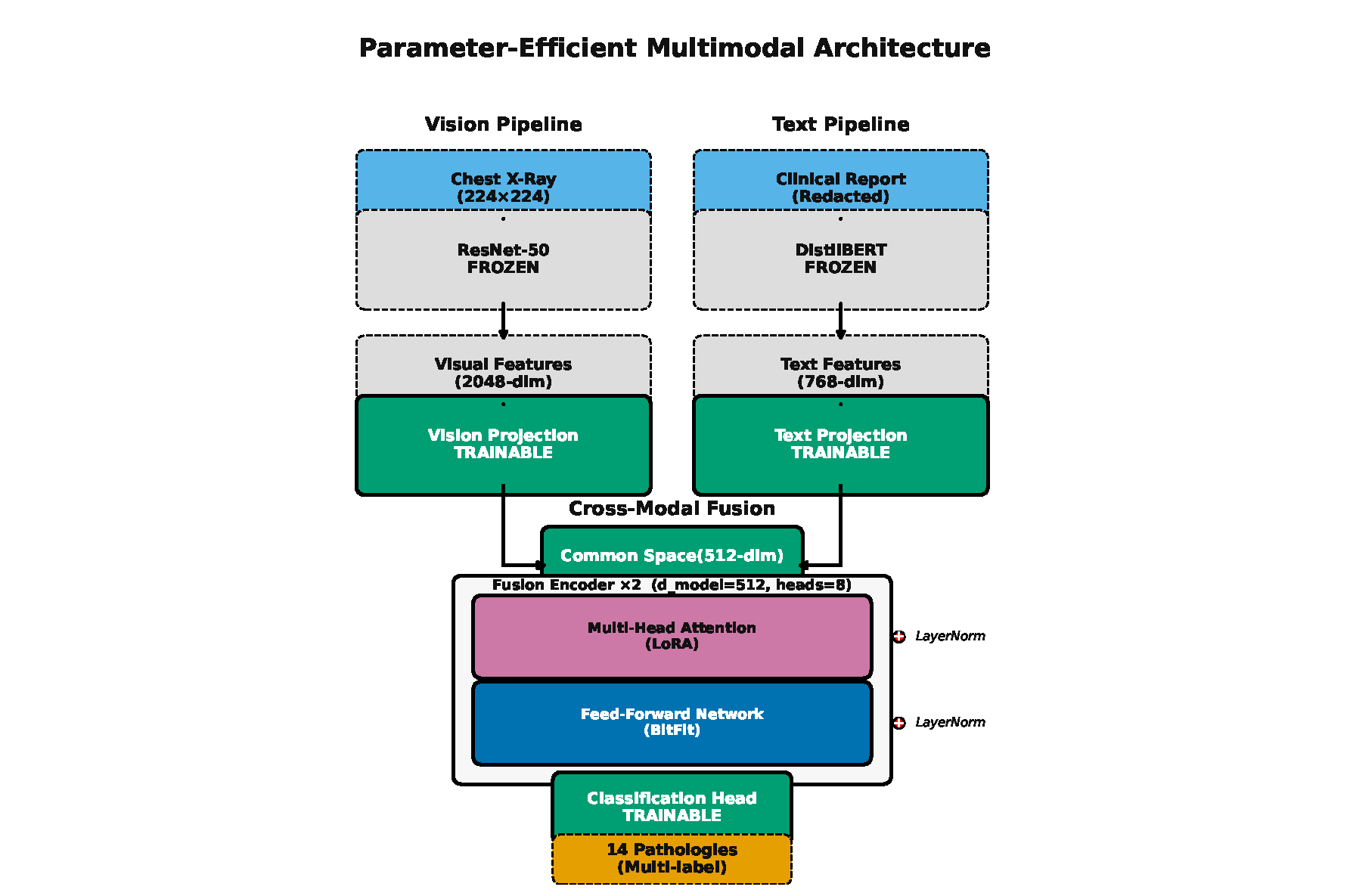Fixed-budget parameter-efficient training methodology diagram